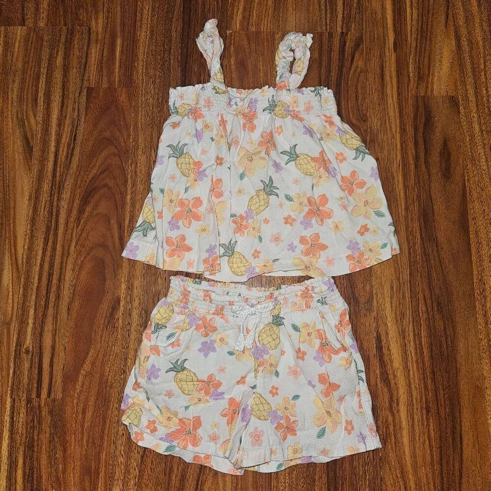 5 For $25 Member's Mark Tropical Themed Tank and Short Outfit Set Toddler 2T